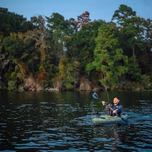Pelican Argo 100X - Angler Sit in Fishing Kayak - Vapor Black Lime - Lightweight Stable - Ergoform™ Padded seat - 10 ft