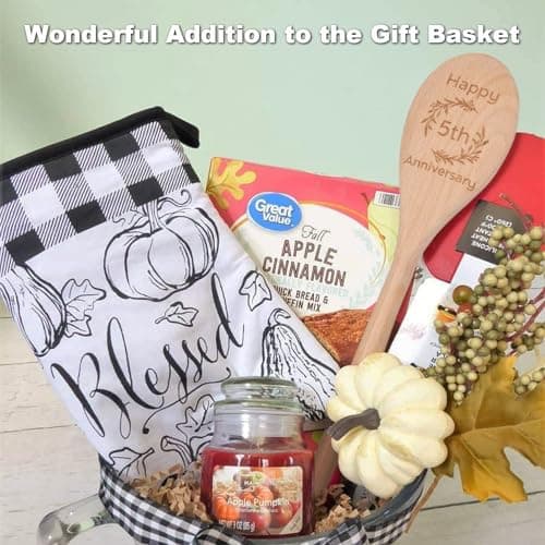 5 Year Anniversary Wood Gifts for Her Him - Happy 5th Wedding Anniversary Spoon Wooden Gifts for Wife Husband Men Couples Marriage, Handmade Engraved Spoon 12×2.2 in