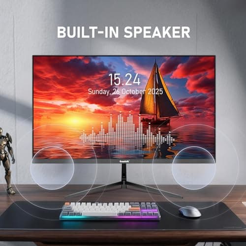 Gawfolk 27 inch IPS 2K QHD (2560×1440) Computer Monitor 75Hz Gaming PC Screen, 1ms,Adaptive Sync,100% sRGB, 1.07 Billion Colours,Built-in Speaker,Display 1.4、Port HDMI2.0, Black