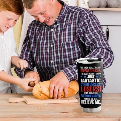 Christmas Gift for Uncle - Uncle Gifts - Birthday, Fathers Day, Christmas Funcle Gifts Idea from Niece Nephew - Stainless SteelTumbler 20oz