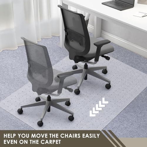 Azadx Heavy Duty Office Chair Mat for Carpet 32" x 48" Hard Material Chair Mat for Carpeted Floor Slip Resistant Carpet Protector for Home Office Easy Glide Desk Floor Mat for Office Chair on Carpets