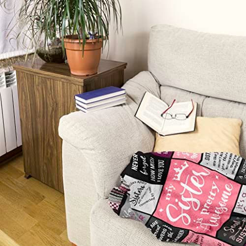Ruvinzo Sister Gifts from Sis, Sisters Birthday Gift Idea, Best Sister Ever Gift for Women, Birthday Gifts for Sisters, Sis Soft Throw Blanket 60" x 50" B0BY8BFFQ9