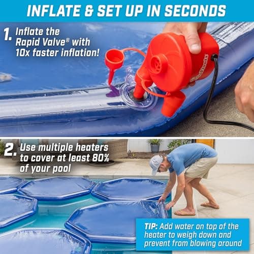 GoFloats V2 Inflatable Solar Pool Heaters for Affordable Pool Heating and Insulation - 12 Pack