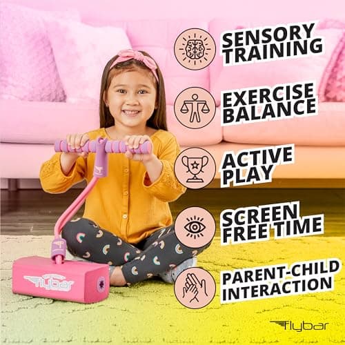 Flybar My First Foam Pogo Jumper for Kids Fun and Safe Pogo Stick for Toddlers, Durable Foam and Bungee Jumper for Ages 3 and up, Supports up to 250lbs