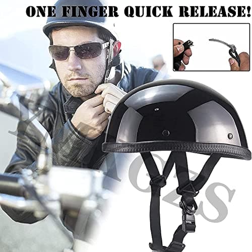 Motorcycle Half Helmet, DOT Approved Adult Men Women Retro Open Face Helmets, Helmet for Adults, Half Shell Helmet