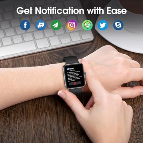 TYKOIT TYKOIT Smart Watch, Fitness Tracker with Heart Rate Monitor, Blood Oxygen, Sleep Tracker, 41mm Touchscreen Smartwatch for Android iOS Swimming Waterproof Pedometer Step Calories Tracker for Women Men