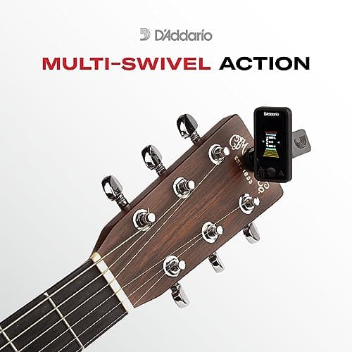 D'Addario Eclipse Headstock Clip On Guitar Tuner, PW-CT-17RD, Red