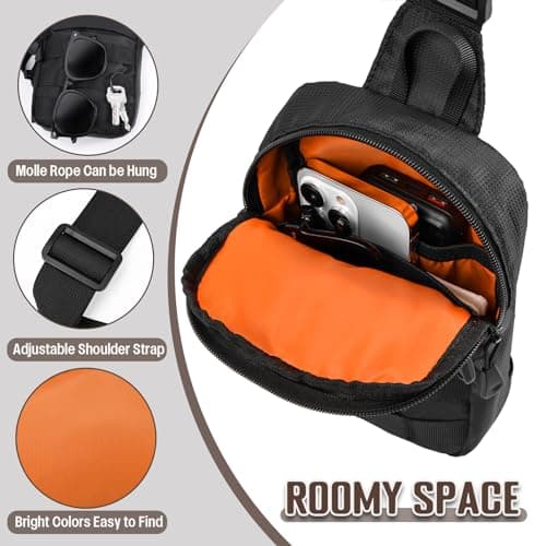 DEYACE Small Sling Bag for Men, Tactical Inspired Waterproof Utility EDC Mini Crossbody Chest Bag for Travel Work Sport