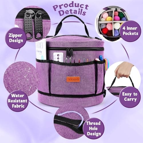 Katech Crochet Kit for Beginners, Beginner Crochet Kit for Adults-Crochet Kits Includes Crochet Hooks Knitting Bag Crochet Yarn for Crocheting Instruction Knitting Kit Crochet Supplies Gift