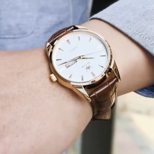 OLEVS Amazon Watches,Brown Leather Watch for Men,Men Day Date Watch,Men's Luminous Watch,Dress Watch for Men,Rose Gold Watch for Men,Men's Fashion Quartz Watch,Waterproof Brown Man Watches