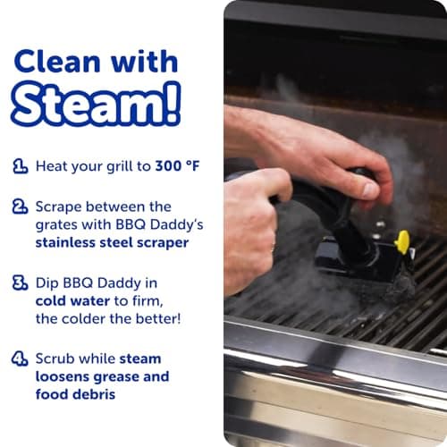 Scrub Daddy BBQ Daddy Grill Brush for Outdoor Grill - Bristle Free Grill Brush with Steel Grill Scraper + Scrub Brush - Temperature Controlled Scrubbing Power for Grill Cleaning (1 Count) B09SVK9YBB