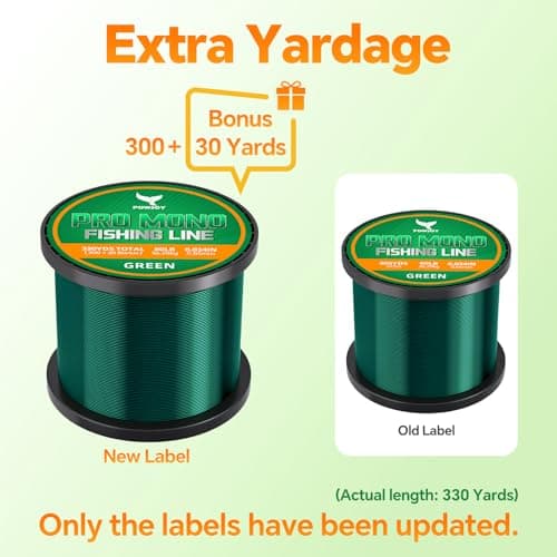 Pro Monofilament Fishing Line with Knot Instruction Cards for Multi Purpose Cost Effective, Strong Yet Thin Nylon String for Big Fishes, Tangle-Free & UV Resistant, 15/20/30/50/80LB