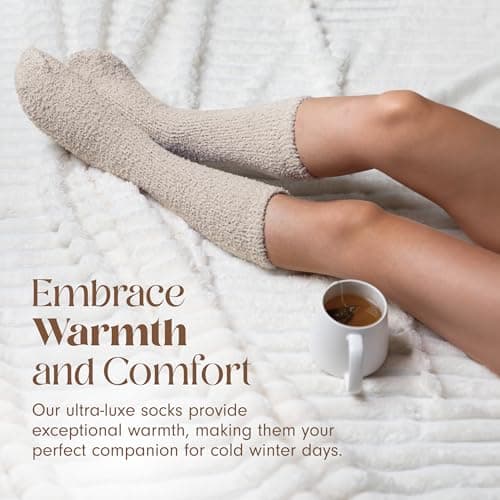 Plush, Breathable Soft Slipper Socks for Women - Comfy Sleep Socks for Self Care, Birthday Gifts Unboxme Gifts Warm & Cozy Ultra-Luxe Cloud Fuzzy Socks, Gifts for Women B0D99Y1VF2