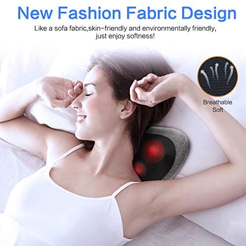 Papillon Shiatsu Back Massager with Heat,Fathers Day Dad Gifts for Men, Dad, Deep Tissue Massage for Neck, Shoulder, Upper & Lower Back Pain Relief, Electric Kneading 3D Massage Pillow (Gray)