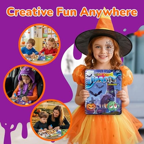 Halloween Boo Basket Stuffers for Toddlers, 4 Pack Halloween Water Coloring Books for Kids, Halloween Activities for Kids, Halloween Crafts for Toddlers, Toddler Travel Essentials, Toddler Gift Toys