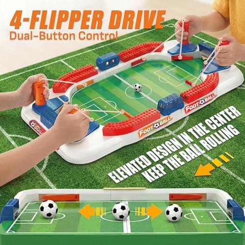 Including 4 mini Balls, Interactive Soccer Toy Indoor Home, Party Game for Football Lover, Birthday Gifts for Boys Girls SMILESSKIDDO Mini Foosball Table Toy Age 4-12, Soccer Board Games for Kids B0GFW5N5TD