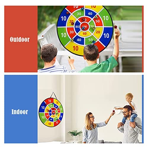 Dart Board Games for Kids Ages 3-12, Sticky Dart Board with 12 Balls & 12 Darts, Indoor Outdoor Toys for Boys, Party Birthday Gifts