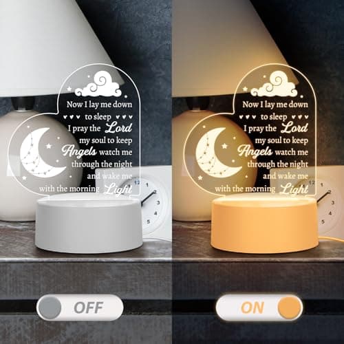 Baptism Gifts for Girl Boy, Nursery Decor Night Light Gifts for Bedtime Prayer, Baby Christening Gifts for Boys Girls, Dedication Gifts Baptismal Gifts Birthday Gifts for Kids, Baptism Decorations