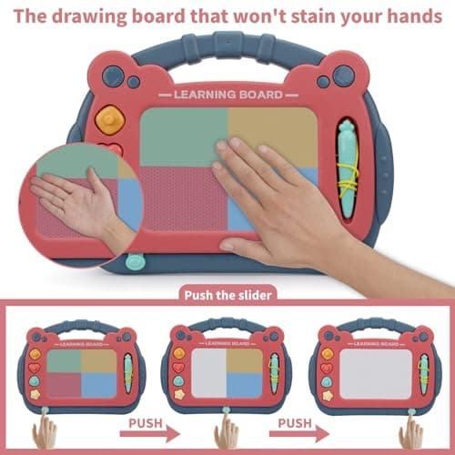 Magnetic Drawing Board for Toddlers 3, Color Erasable Doodle Writing Pad, Learning Painting Sketch Pad, Best Birthday Easter Christmas Halloween Kids Toy Gifts for Boys and Girls(Blue)