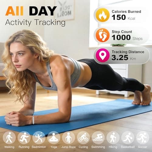 Smart Bracelet for Women, Jewelry Fitness Tracker with 2 Bands, Heart Rate & SpO₂ Monitor, Stress & Sleep Tracking, Step & Calorie Counter, 5ATM Waterproof for iOS & Android, No Subscription, Silver