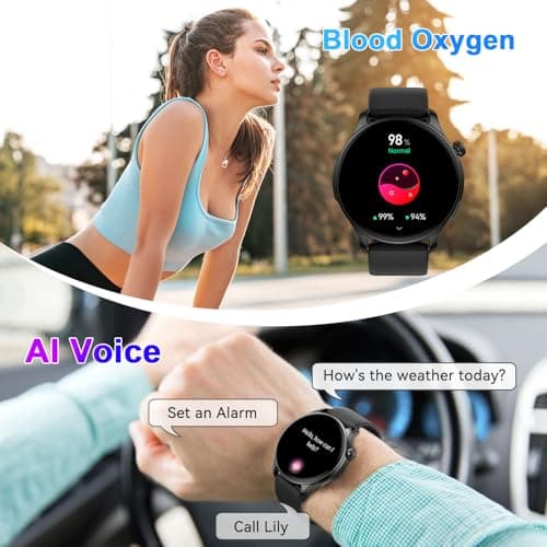 Smart Watch for Men Women Fitness: Waterproof Make Answer Call Digital Mens Watches Running Pedometer Step Tracker Smartwatch Android Phone iPhone Samsung Compatible Sleep SpO2 Heart Rate Monitor