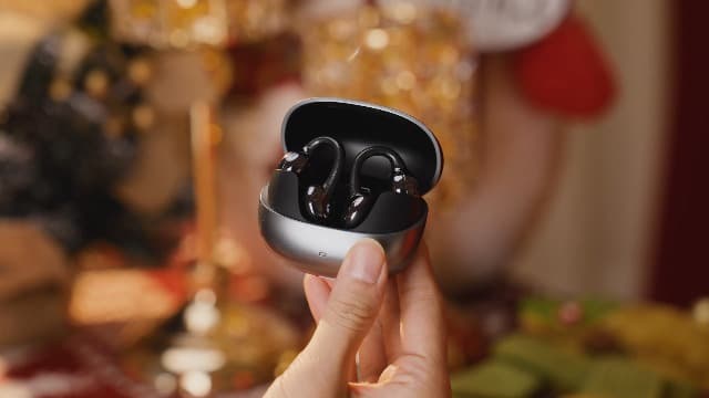 JOYROOM OE3 Clip-On Open Ear Earbuds Wireless Bluetooth Headphones for Running Workout Sport Ultra-Light Comfort Deep Bass Powerful Sound Auto L-R Recognition Multipoint Connection for Daily Use,Black