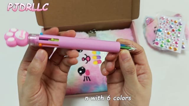 Secret Journal Notebook with Cute Purse Multicolored Pen Gifts for Daughter Grandkid Niece Student PJDRLLC Plush Cat Diary with Lock – Birthday Gift for 6-12 Years Girls B0H34DWW59
