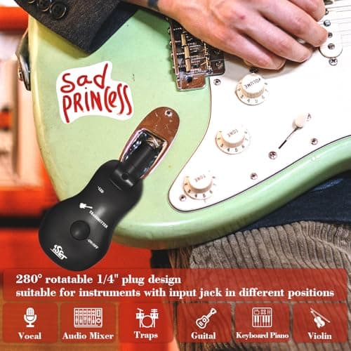 Distance Only 3-5 Meters Wireless System UHF Guitar Transmitter And Receiver Instead Of Cables Distance 5 Meters For Beginners