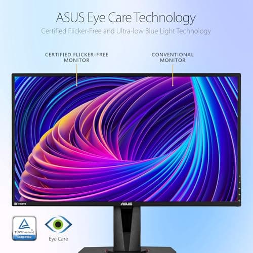 ASUS TUF 27" IPS Gaming Monitor, 2K (2560 x 1440), LED Display, 165Hz, 1ms, G-SYNC, HDR 10, 100% sRGB, Anti-Glare M, VESA Mountable, Ajustable Stand, DisplayPort x1, HDMI x2