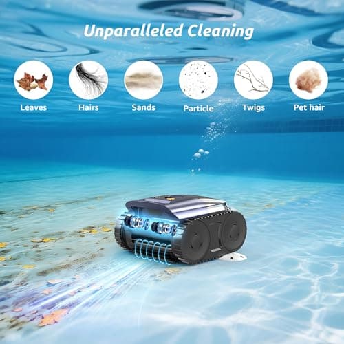 (2025 New) Cordless Robotic Pool Cleaner, Robotic Pool Vacuum for Inground Pools, Floor, Wall, Waterline and Drain Cleaning, 180 min Battery Life for Pool Up to 2150 Sq.ft