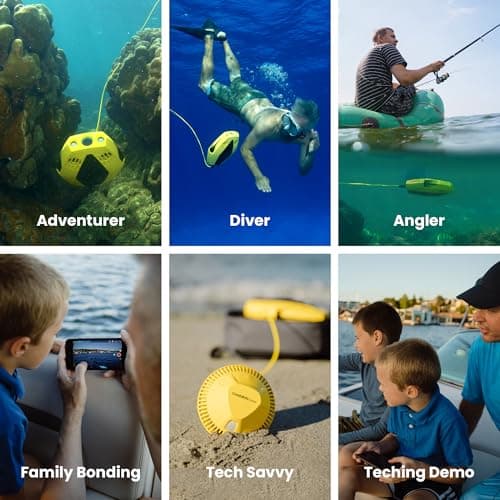 Chasing Dory Underwater Drone - Palm-Sized 1080p Full HD Underwater Drone with Camera for Real Time Viewing, APP Remote Control Green (Yellow)
