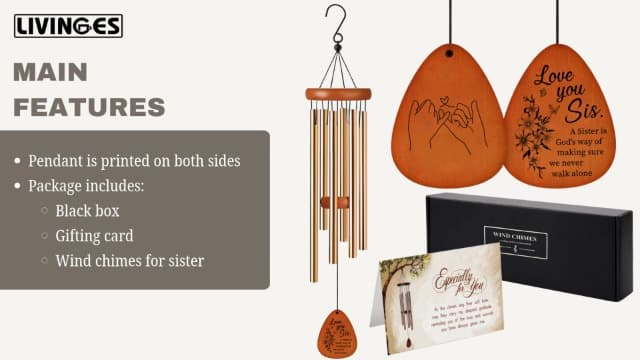 A Sister is God's Way We Never Walk Alone Wind Chimes Birthday Gifts for Sister Gifts from Sisters, Brother - 28" Sisters WindChimes Gift for Christmas, Anniversaries B0DY48TF13