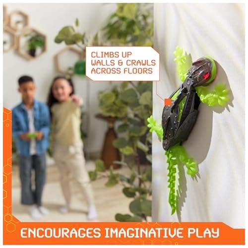 Lizard RC Toy, Wall Climbing Technology, Realistic Limbs, Easy to Use Remote, Prank Toys & Gifts for Kids Ages 4+ HEX BOTS Wall Crawler Gecko Rechargeable Remote Control Toy B0CSFPL6JN