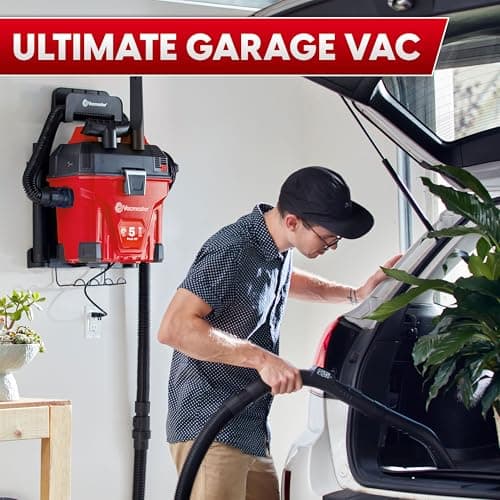 Vacmaster 5-Gallon* 5 Peak HP† Remote Control Wall Mount Wet/Dry Vac – VWMB508 1101