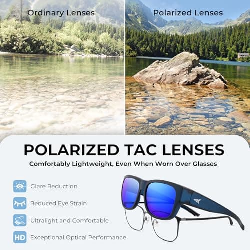 KastKing Chariton Fit-Over Polarized Wrap Around Over Sunglasses for Men and Women, Ideal for Driving Fishing Cycling Running