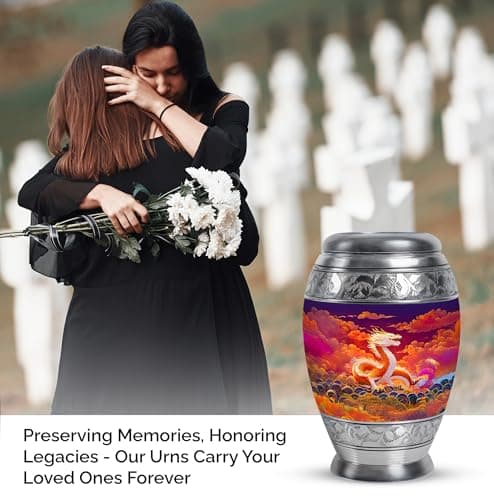 Orange Dragon Keepsake Funeral Urns for Adult Ashes Men, Purple Memorials & Funerary Urn for Ashes, Burial Gift for Loss of Husband, Decorative Cremains Ash Holder, 3 Inch B0FFZ9LZG6