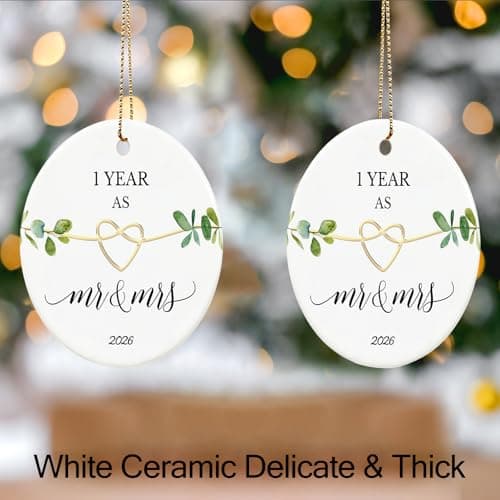 First Wedding Anniversary Gifts,1 Year Anniversary Paper Gifts for Couple,Her,Him,1 Year Anniversary Christmas Ornament First Anniversary Ornament, Gifts for 1st Anniversary Ornament 2026 B0C32PNWN6