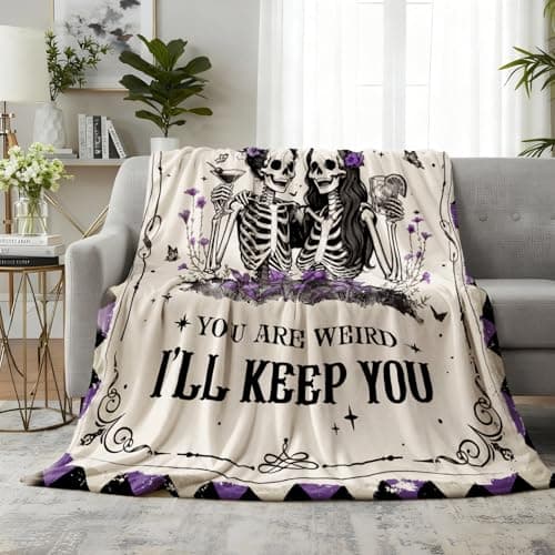 Gothic Best Friend Blanket,Gothic Funny Gift for Sister,Besties, BFFs, and Weird Friends,60"x50" Best Friend Birthday Gifts for Women,Best Friend Blanket Gifts for Women B0GSQN1SP4