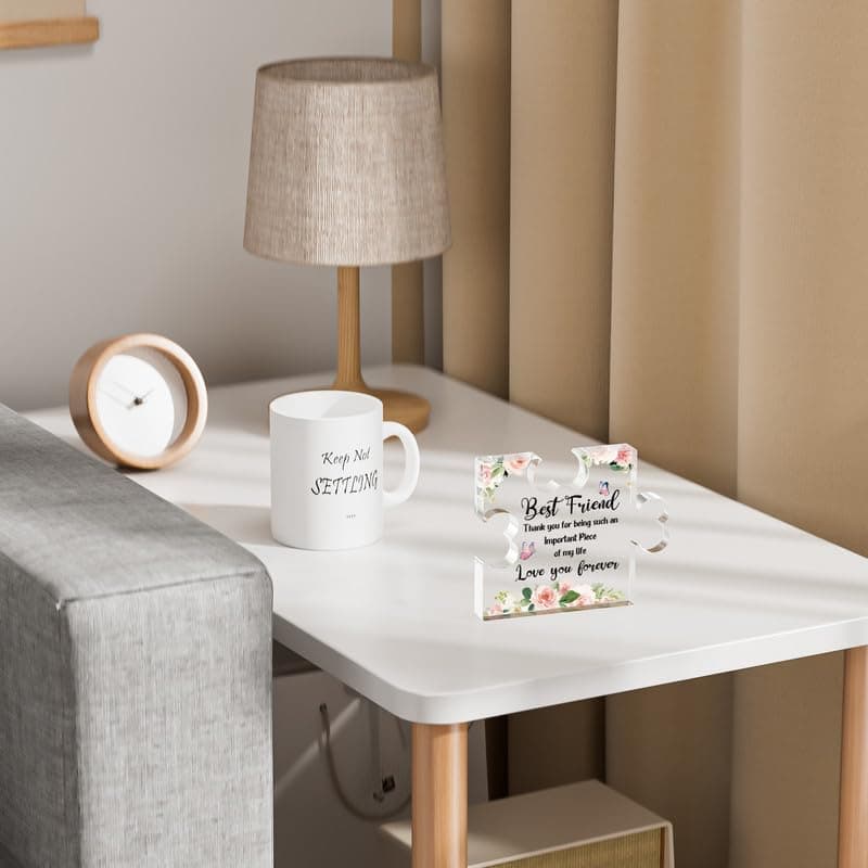 Best Friend Birthday Gifts, Friend Gifts for Long Distance, Friend Birthday Gifts for Women, Acrylic Puzzle Plaque Gifts for Friend on Mothers Day -2.8 * 3.3in