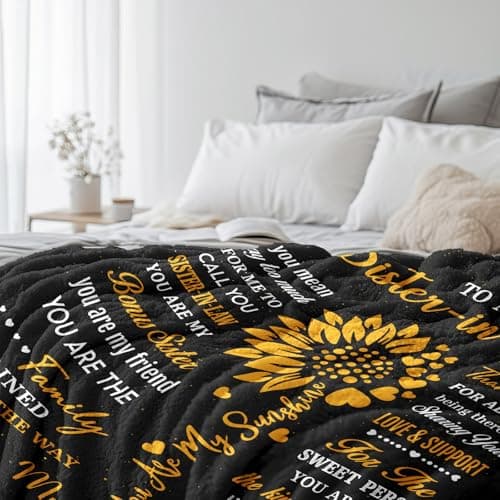 Sister in Law Christmas Birthday Gifts, Xmas Best Future Sister in Law Gifts Ideas for Women Present Throw Blanket 50"X 60" for Mothers Day