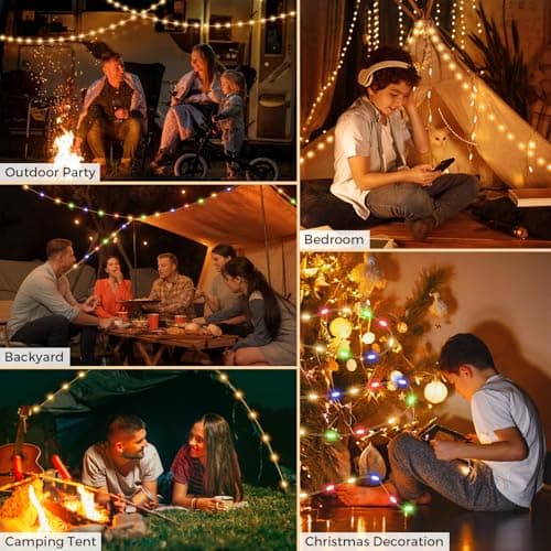 Quick Storage Rechargeable Tent Light,Waterproof Hanging LED Design for Awning Patio Indoor Outdoor Decor Camping Essentials Camping String Lights, 32.8FT Rechargeable with Storage Reel, 8 Modes B0F3HZZNNP