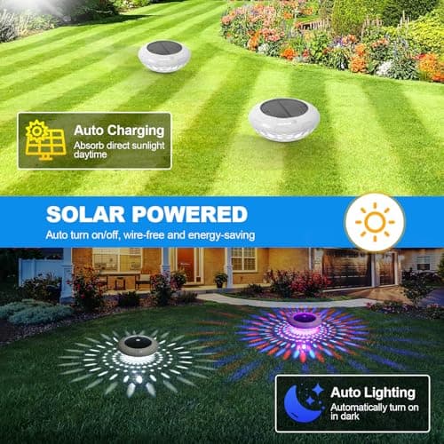 Floating Pool Lights w/Remote, 6.5 Inch RGB Color Changing Solar Pool Lights That Float with 9 Dynamic Lighting, IP68 Waterproof Hangable Solar Floating Light for Pool Garden Weeding Decor(2)