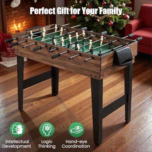 GYMAX Multi Game Table, 10 in 1 Combo Game Table w/Foosball Table, Hockey, Pool Table, Ping Pong, Shuffleboard, Bowling & 4 Board Games, Game Tables for Game Room, Home, Family