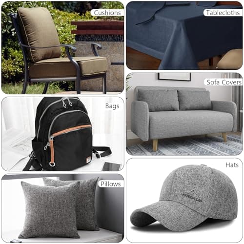 Waterproof Canvas Fabric by The Yard, 58inch 600D Upholstery Fabric Polyester Material Outdoor Water Resistant Material for Sewing Chair Patio Cushion Bag Sofa Seat Repair, 1 Yard Flaxen Grey