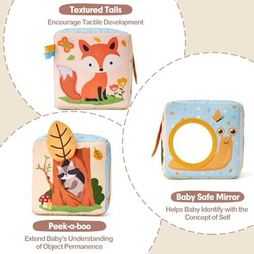 Sensory Pulling Play Scarf Soft Box, Crinkle, Mirror, Tag Babies Gifts Christmas Stocking Stuffers 1 Year Old Birthday Gift hahaland Baby Tissue Box Toy - 6 Month Old Montessori Baby Toys 6-12 Months B0CJLWD1VM