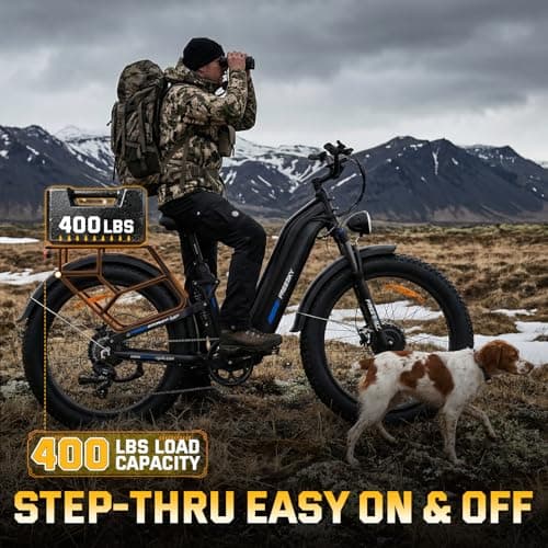 FREESKY Ranger AIR Dual Motor Electric Bike for Adults, 3500W 200NM Fast Ebike,105Miles Long Range E Bike,Full Suspension Electric Mountain Bike, 26'' Fat Tire Electric Bicycle for Man Womens Hunters