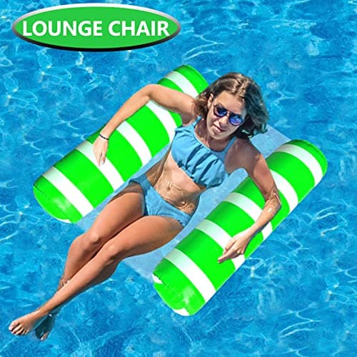 3 Pack Inflatable Pool Floats Adult Size Water Hammock,Pool Floaties Toys,4-in-1 Multi-Purpose Floats for Swimming Pool,Pool Rafts Lounge Chairs Floating,for Adults Vacation Fun and Rest