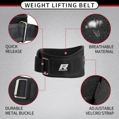 RitFit Weight Lifting Belt - Great for Squats, Lunges, Deadlift, Thrusters - Men and Women - 6 Inch Black/Camouflage