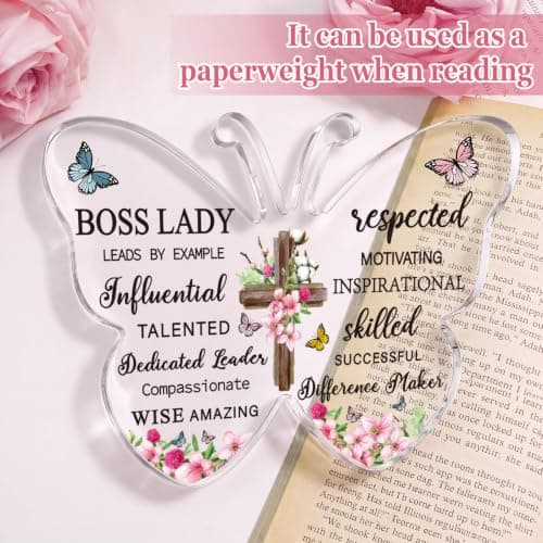 Appreciation Women Administrative Professional, Christmas Birthday Anniversary Promotion Keepsake, Boss Day Female Leader Barydat Boss Lady Gifts for Women Inspirational Quotes Office Desk Decor B0CLNZR7HF