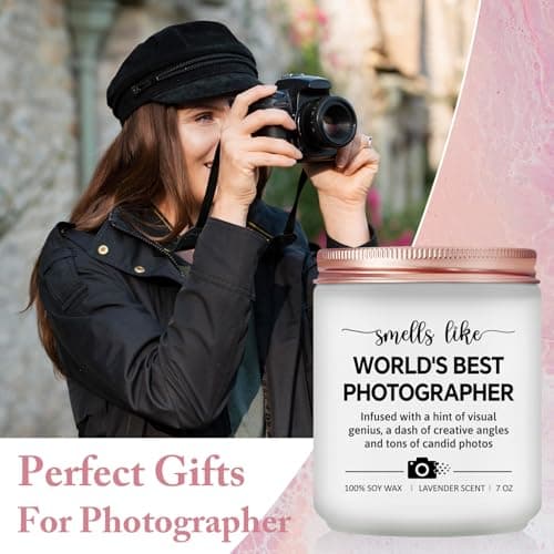 Photographer Gifts - Photography Gifts for Women, Wedding Photographer Candle - Lavender Scented Candles